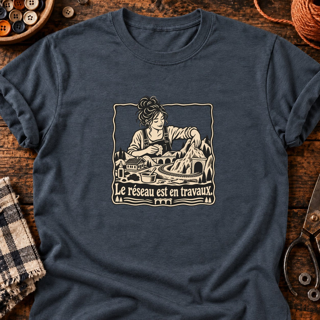 Paysagiste du réseau miniature — T-shirt gris anthracite chiné