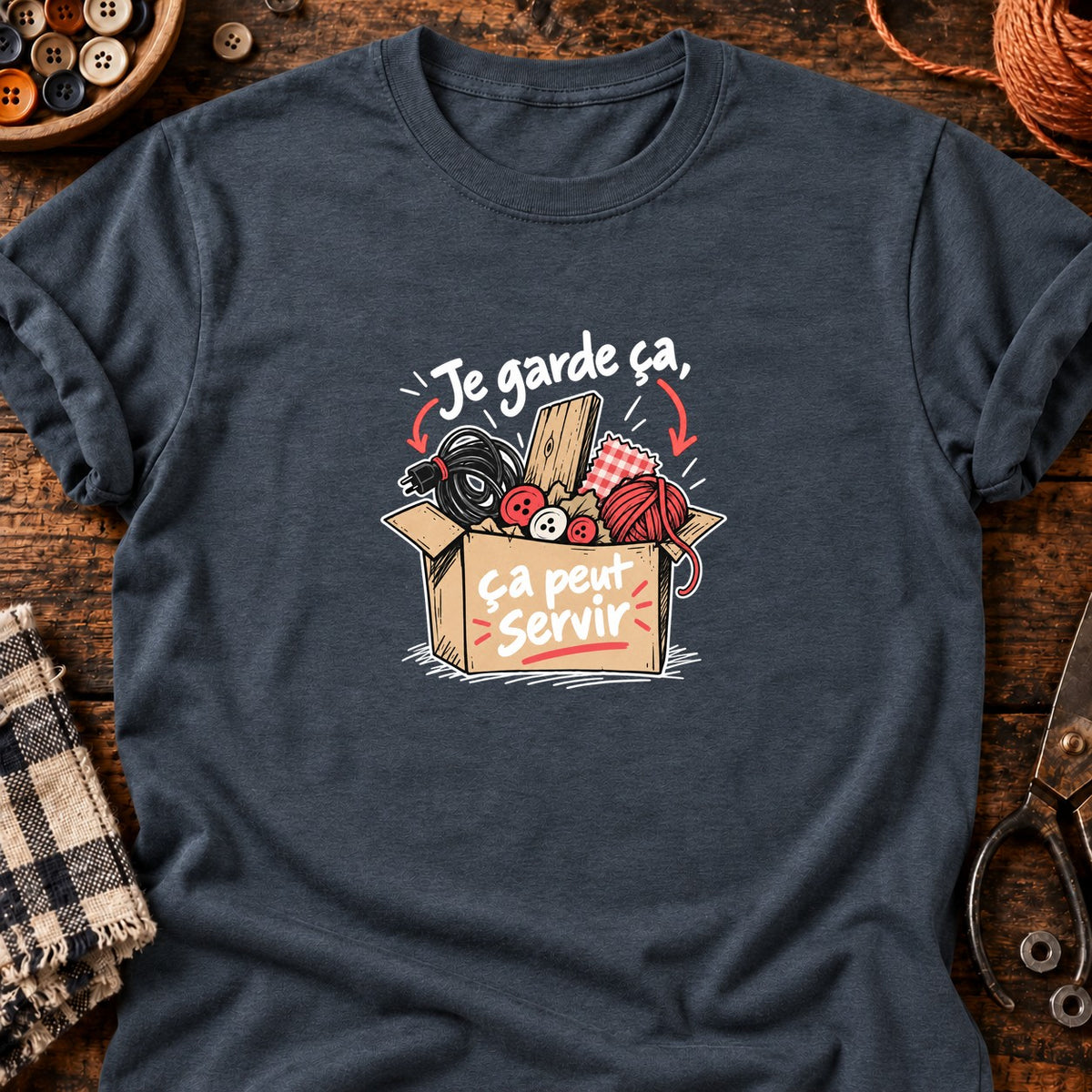Ça peut servir — T-shirt gris anthracite chiné
