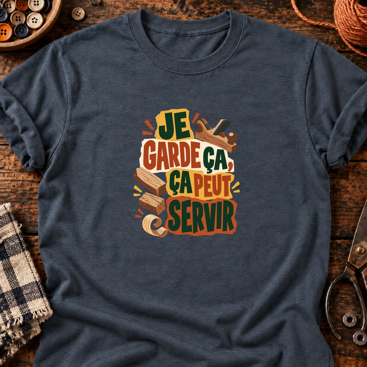 Ça peut servir - Menuiserie — T-shirt gris anthracite chiné