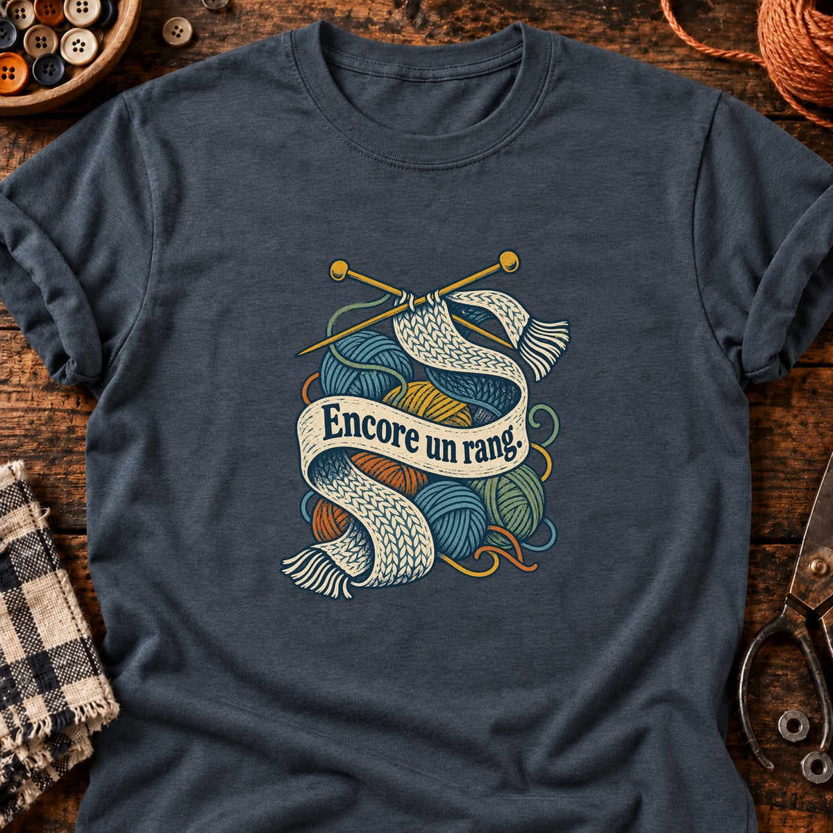 Encore un rang. - — T-shirt gris anthracite chiné