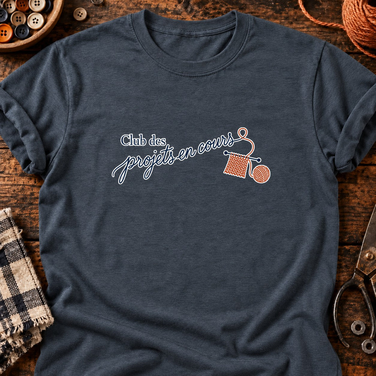club de projets en cours — T-shirt gris anthracite chiné