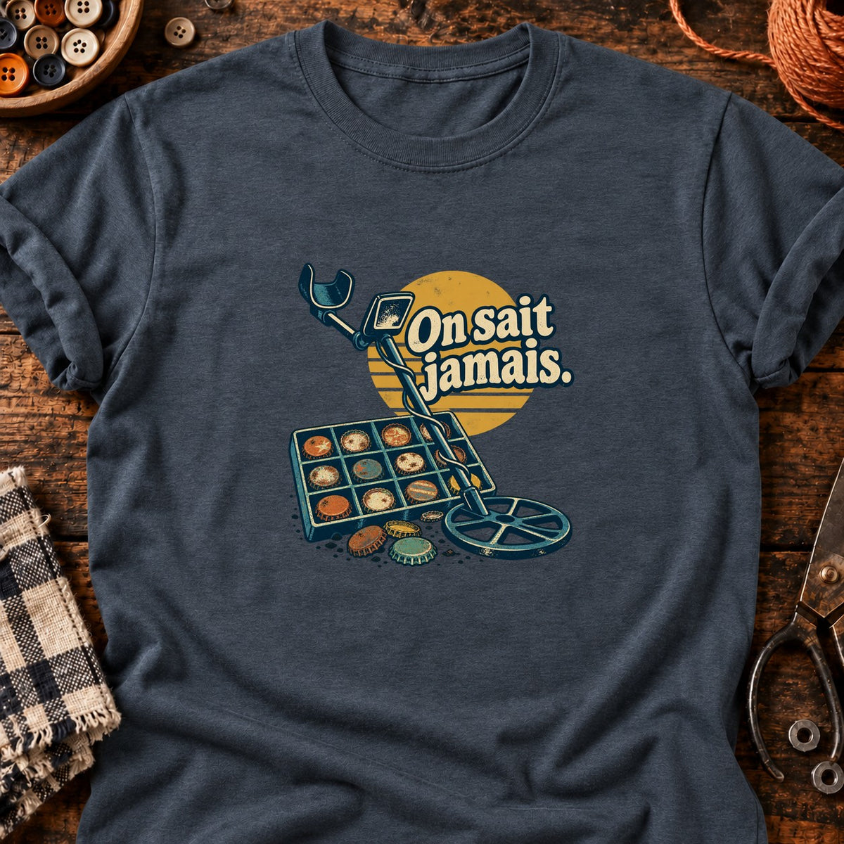 Chasseur de bouchons On sait jamais. — T-shirt gris anthracite chiné
