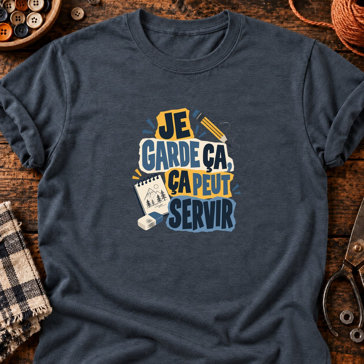 Ça peut servir - Dessin — T-shirt gris anthracite chiné