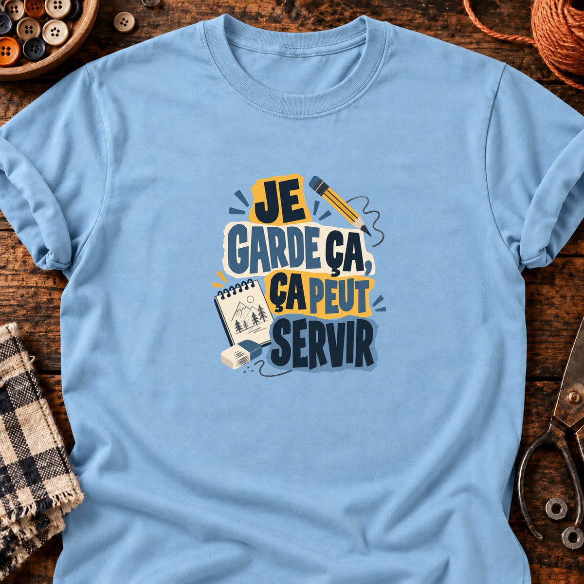 Ça peut servir - Dessin — T-shirt bleu clair