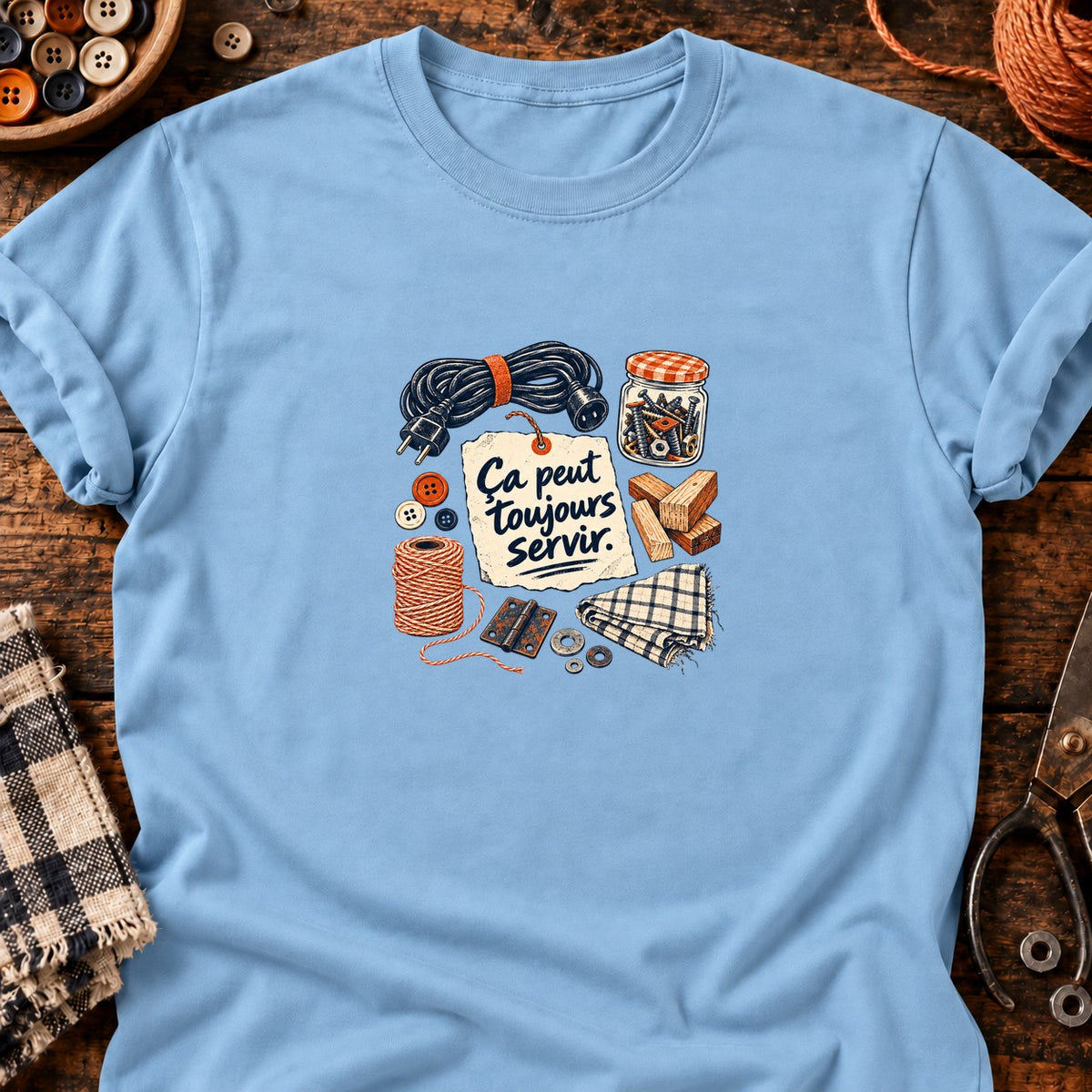 Ça peut toujours servir — T-shirt bleu clair