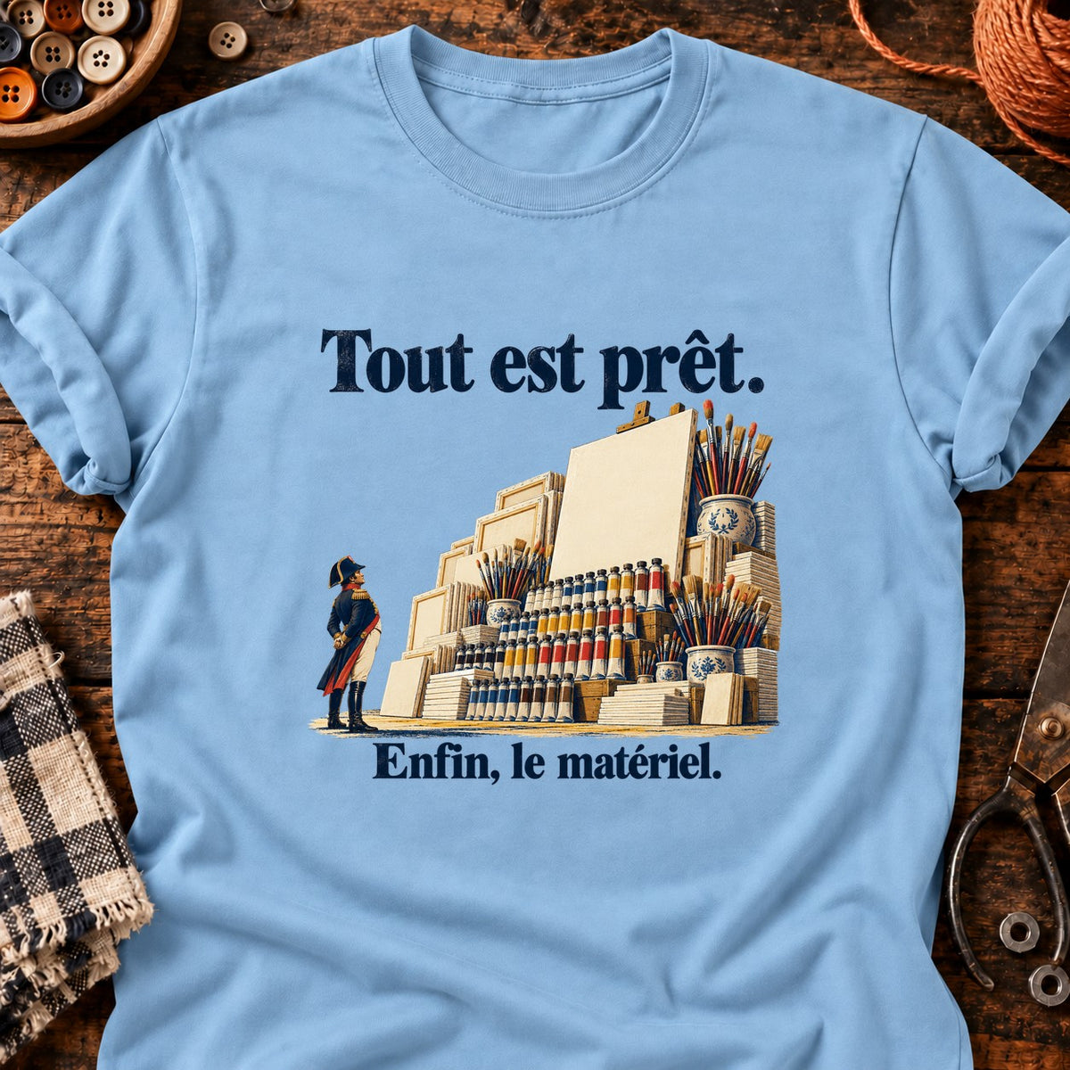 Tout est prêt — T-shirt bleu clair