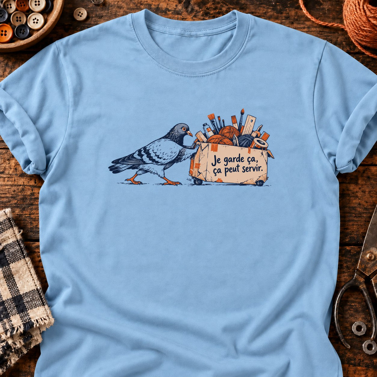 Pigeon - Je garde ça — T-shirt bleu clair