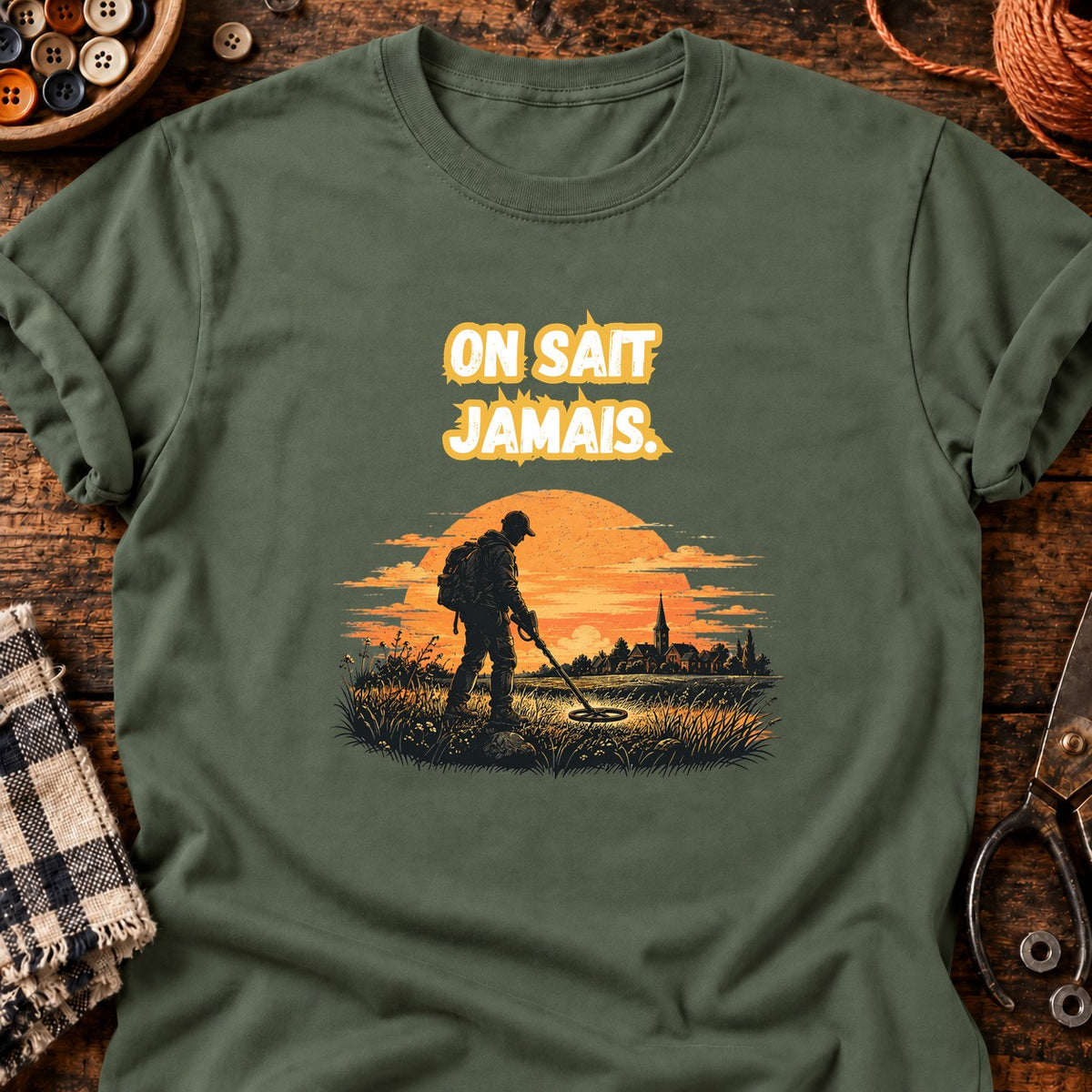 On sait jamais — T-shirt vert militaire