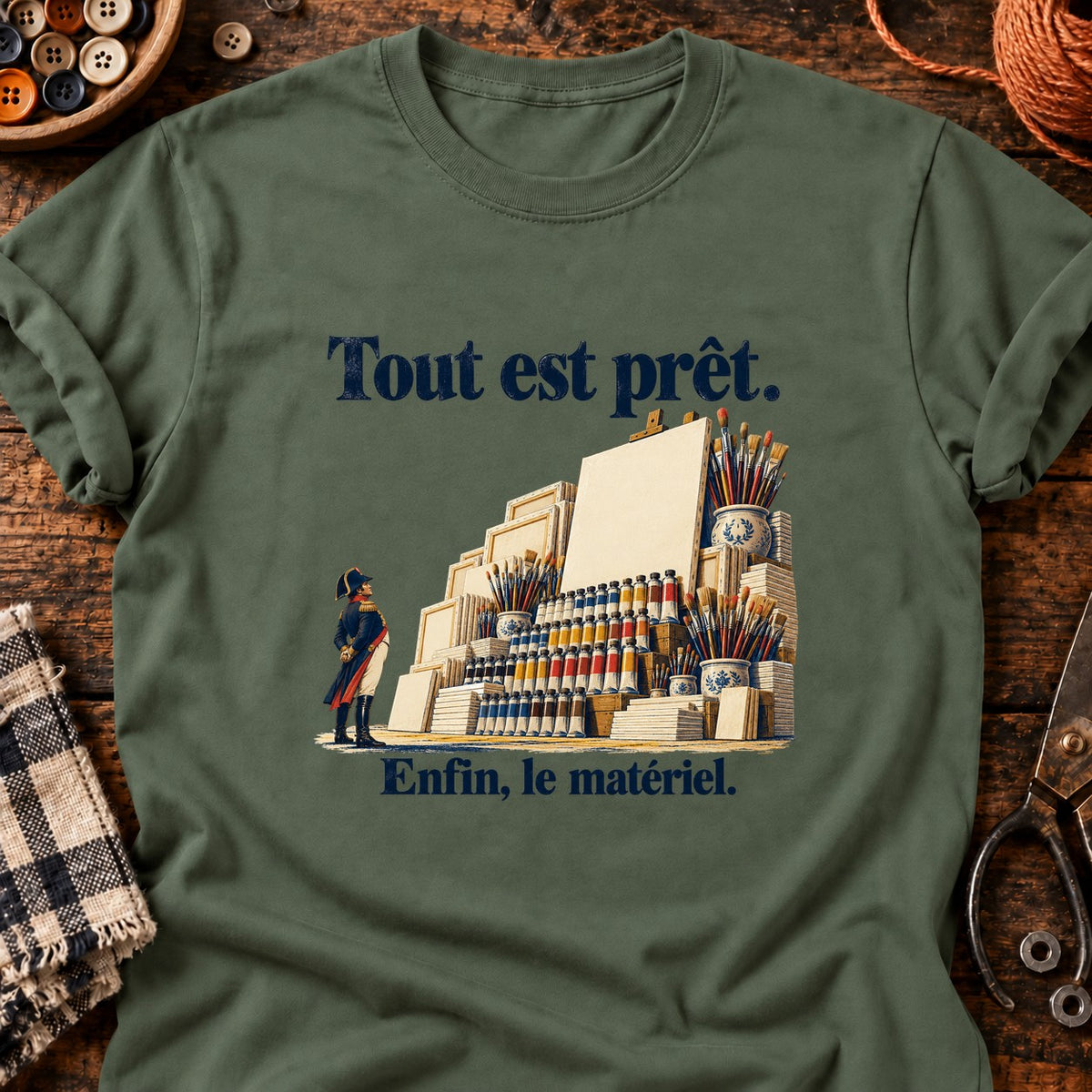 Tout est prêt — T-shirt vert militaire