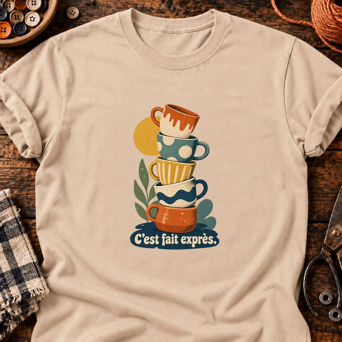 Tour de tasses décalées C’est fait exprès. — T-shirt naturel