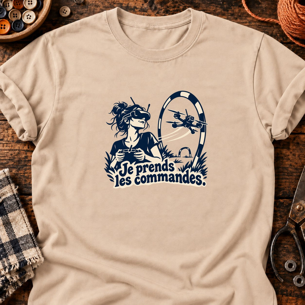Pilote de drone Je prends les commandes — T-shirt naturel