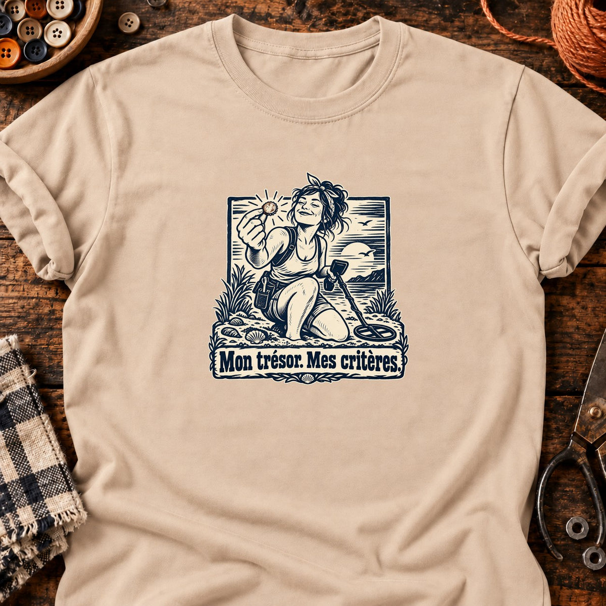 Chasseuse de trésors Mon trésor. Mes critères. — T-shirt naturel