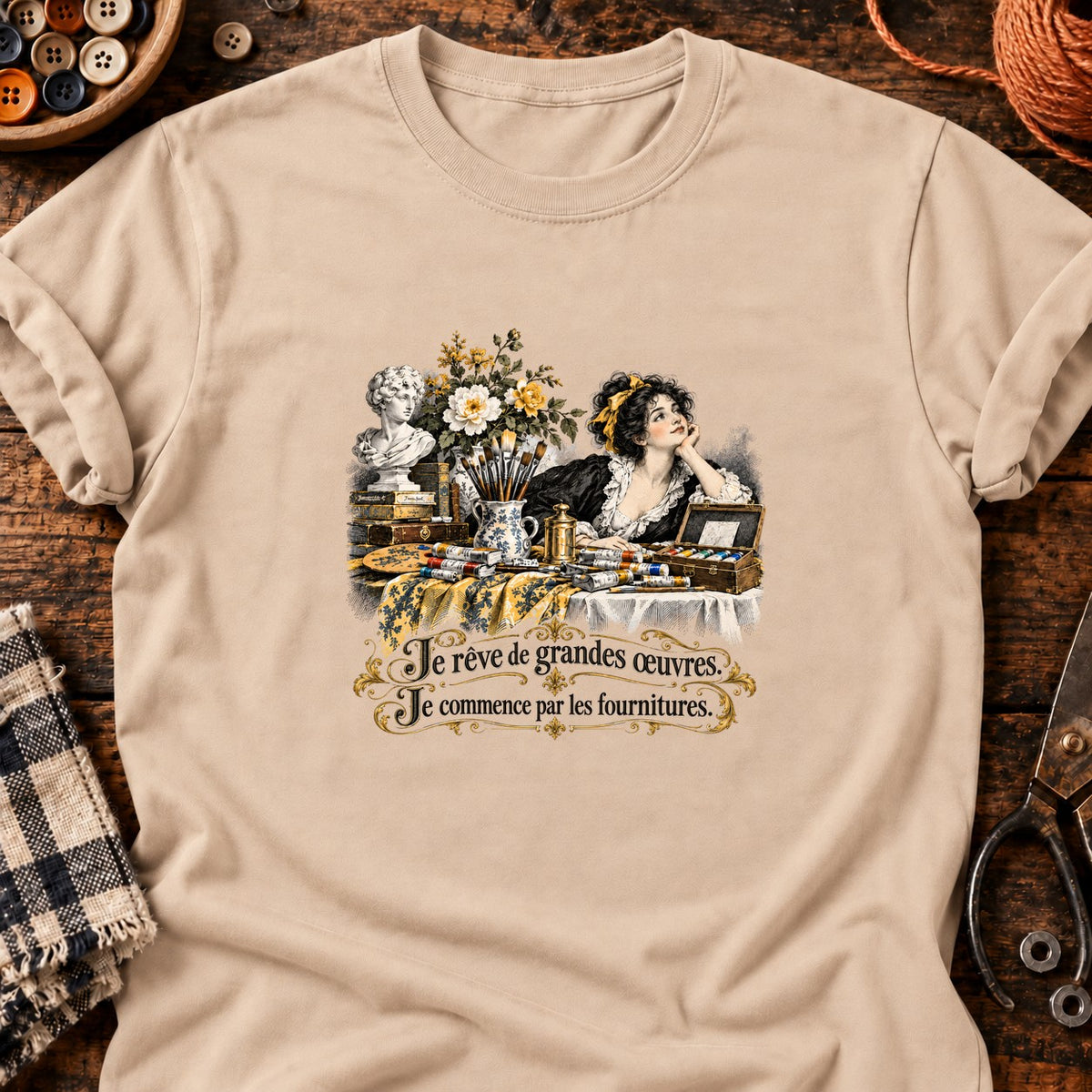 Je rêve de grandes œuvres — T-shirt naturel