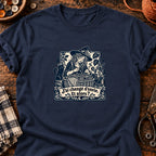 Sorcière bricoleuse et panier oublié — T-shirt bleu marine
