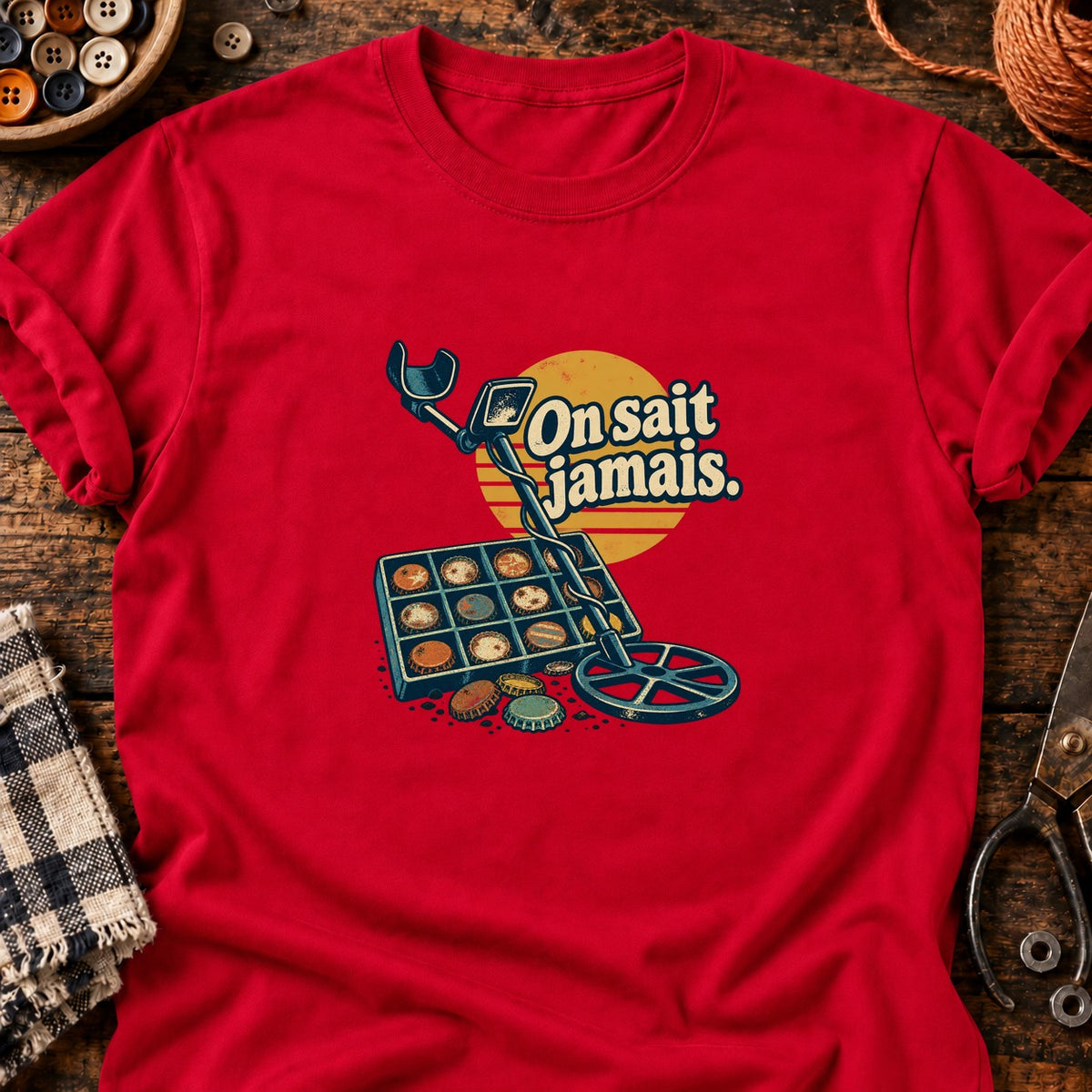 Chasseur de bouchons On sait jamais. — T-shirt rouge