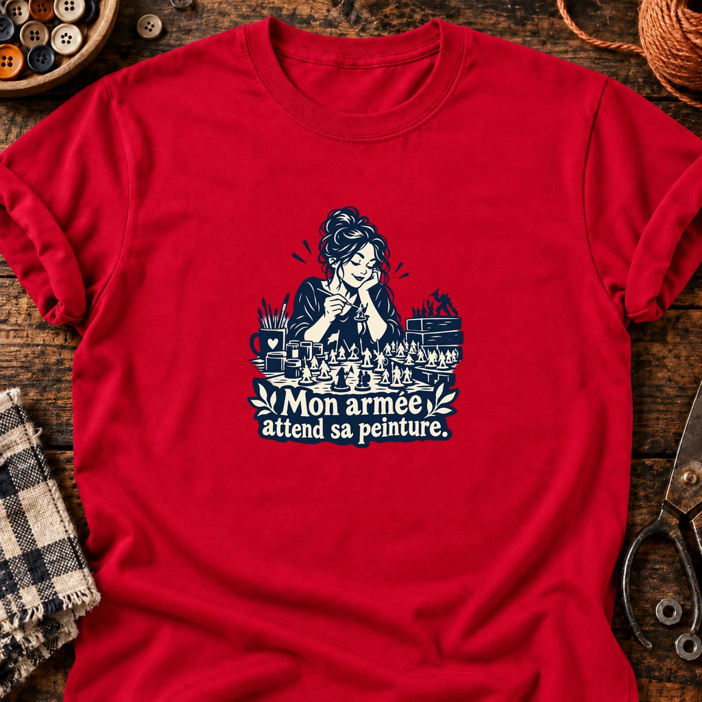 Peinture de figurines Mon armée attend sa peinture. — T-shirt rouge