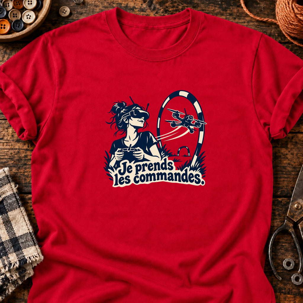 Pilote de drone Je prends les commandes — T-shirt rouge