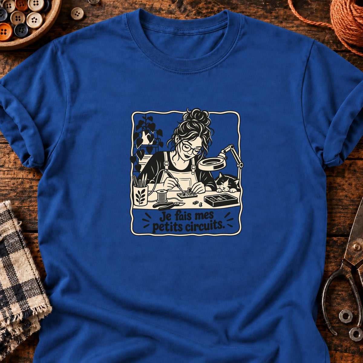 Je fais mes petits circuits. — T-shirt bleu roi