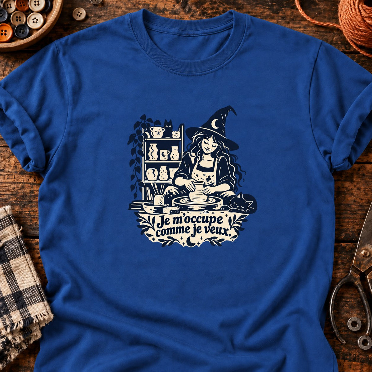 Sorcière potière Je m’occupe comme je veux — T-shirt bleu roi