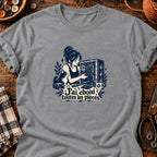 Montage PC et chat complice — T-shirt gris chiné