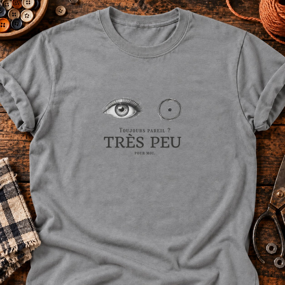 Très peu pour moi — T-shirt gris chiné