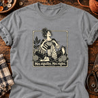 Mes aiguilles. Mes règles. Femme tricotant — T-shirt gris chiné