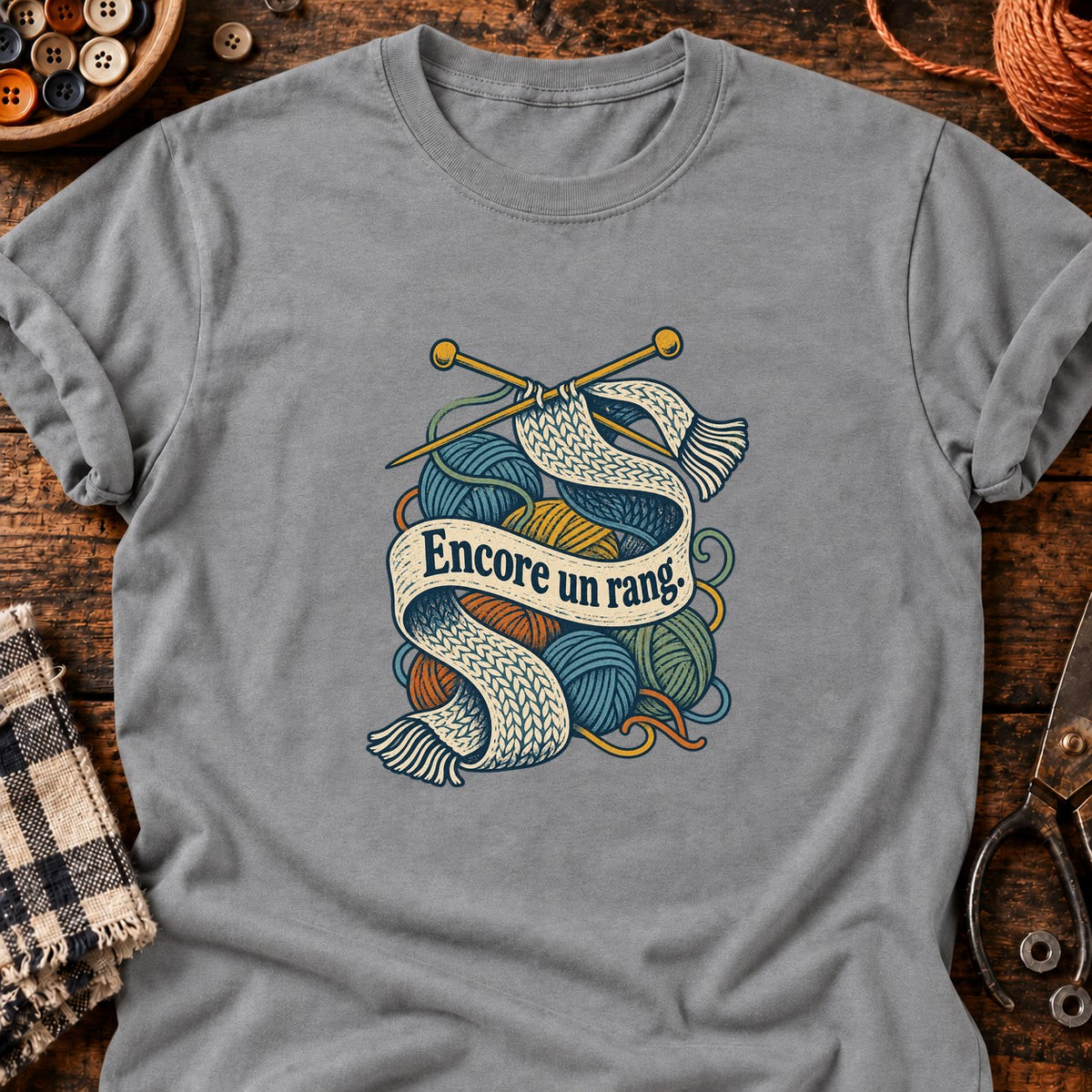 Encore un rang. - — T-shirt gris chiné