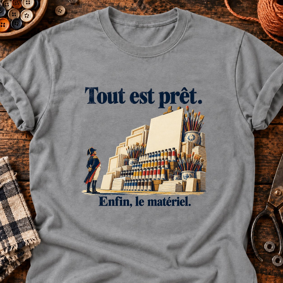 Tout est prêt — T-shirt gris chiné