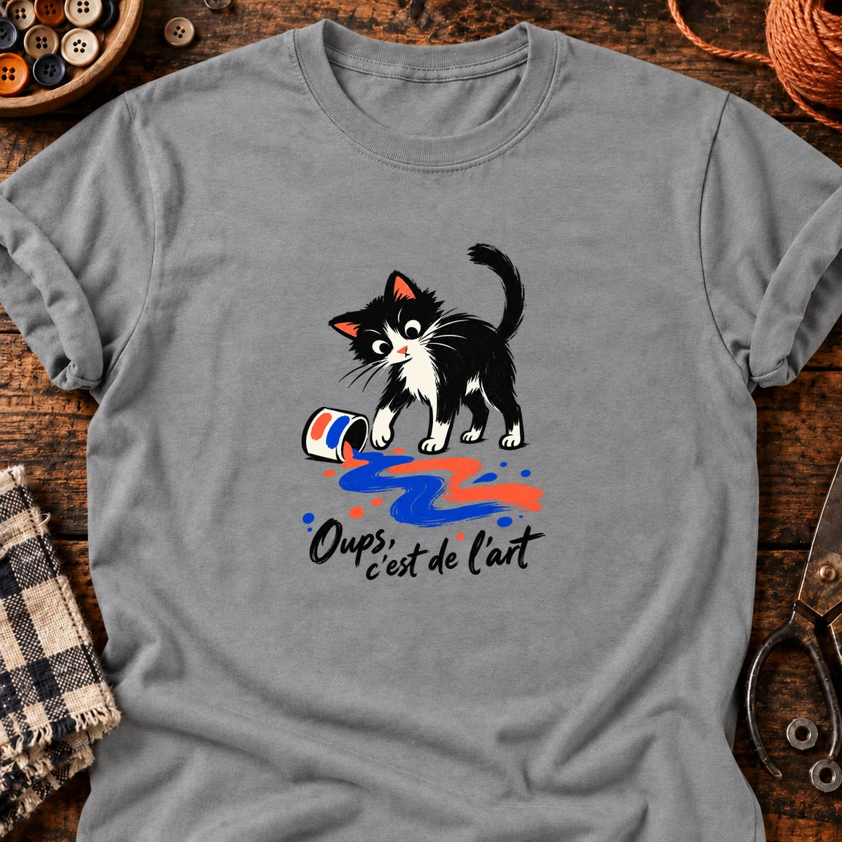 Oups, c'est de l'art — T-shirt gris chiné