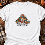 Chat tricoteur et montagnes de laine — T-shirt blanc