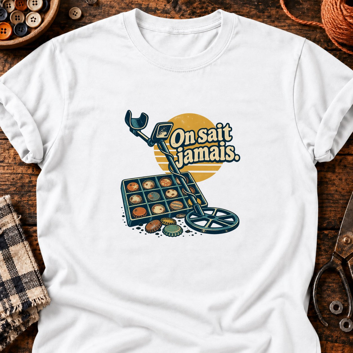 Chasseur de bouchons On sait jamais. — T-shirt blanc