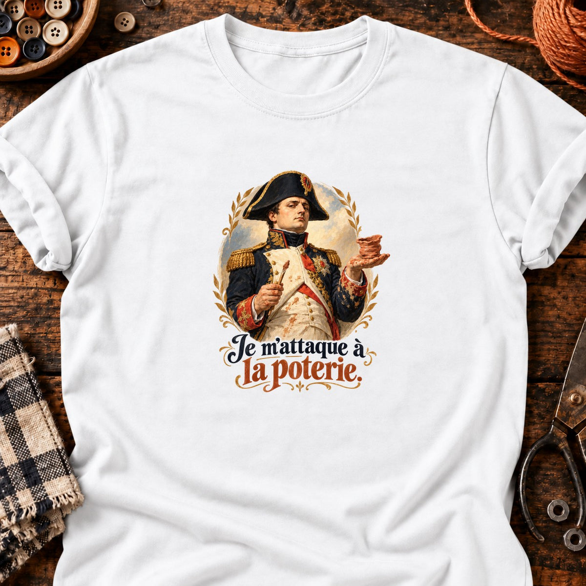 Je m'attaque à la poterie — T-shirt blanc