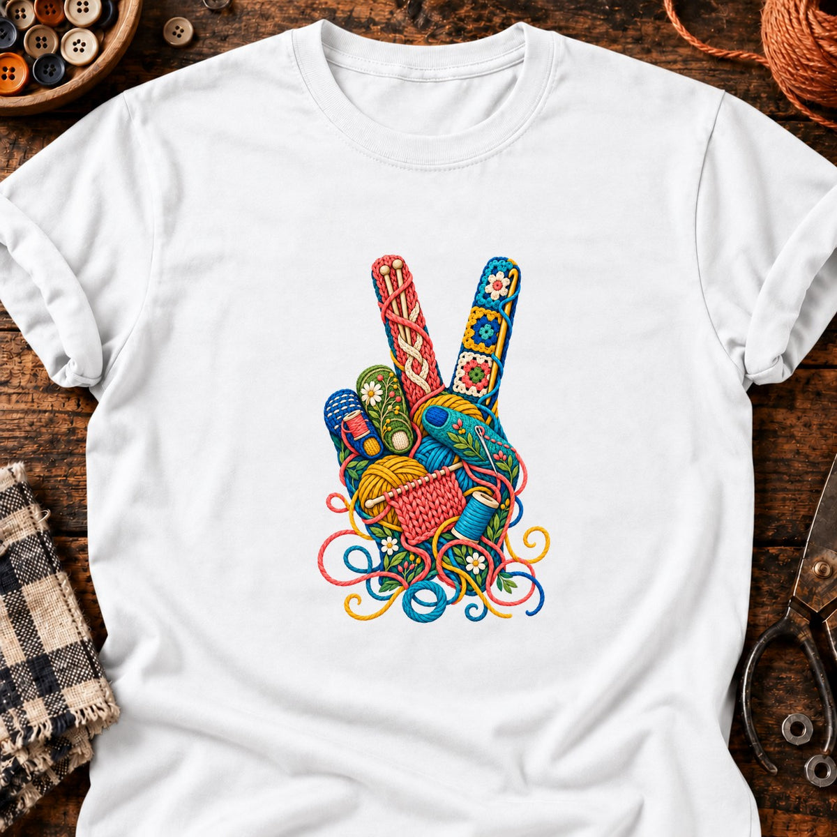 V tricot — T-shirt blanc