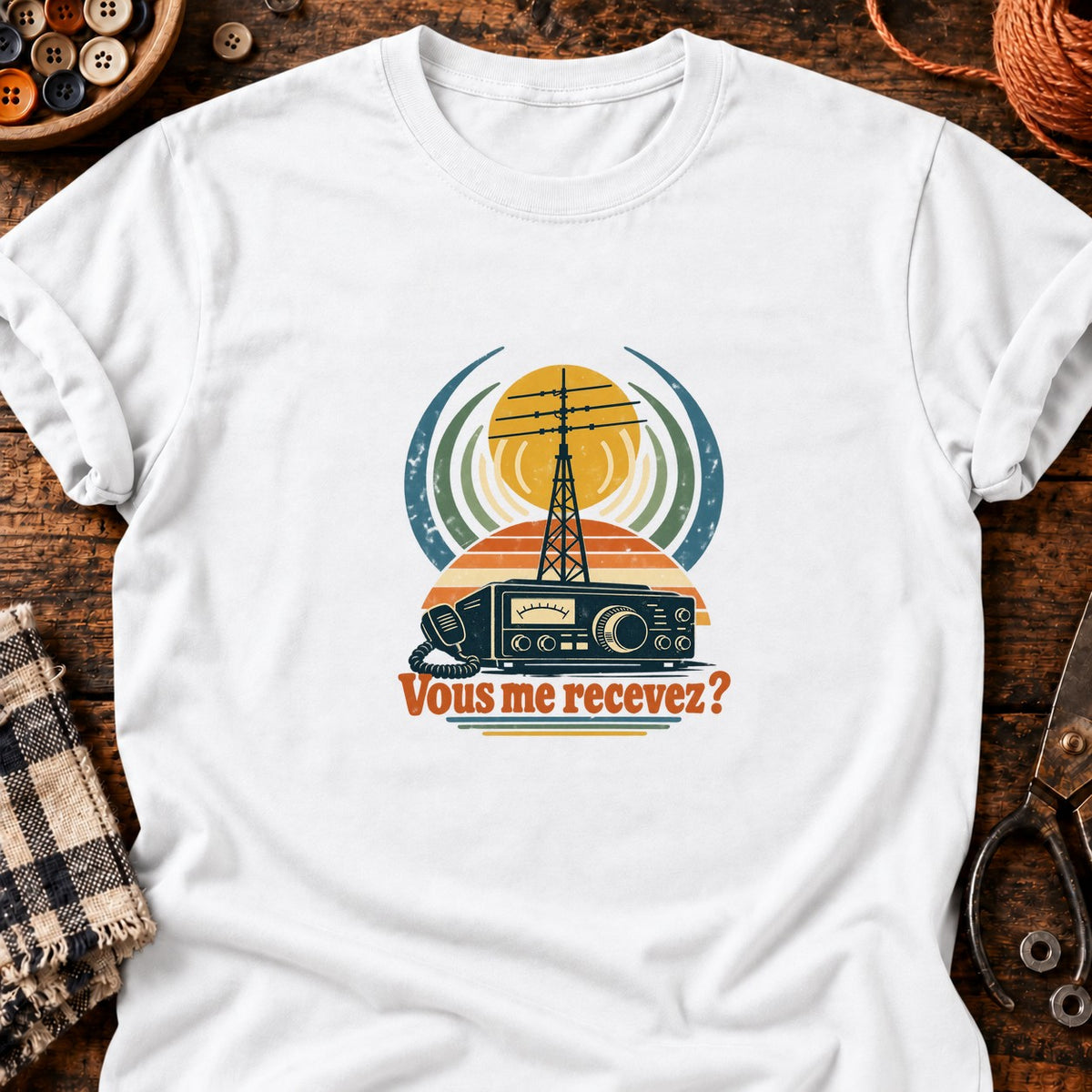 Vous me recevez ? Radio rétro — T-shirt blanc