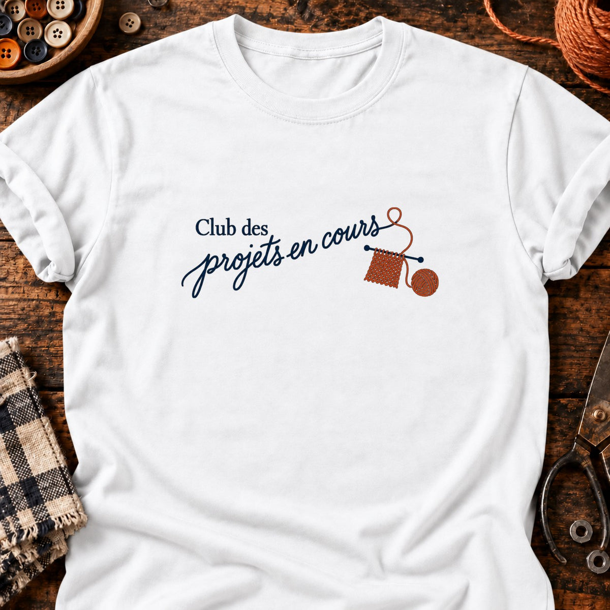 club de projets en cours — T-shirt blanc