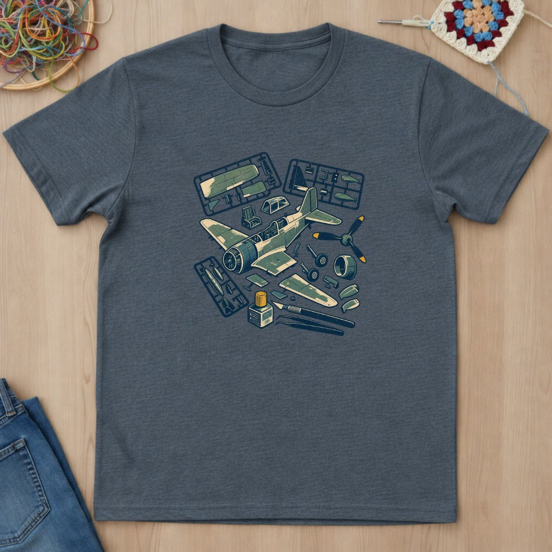 Avion en kit linogravé T-Shirt — video