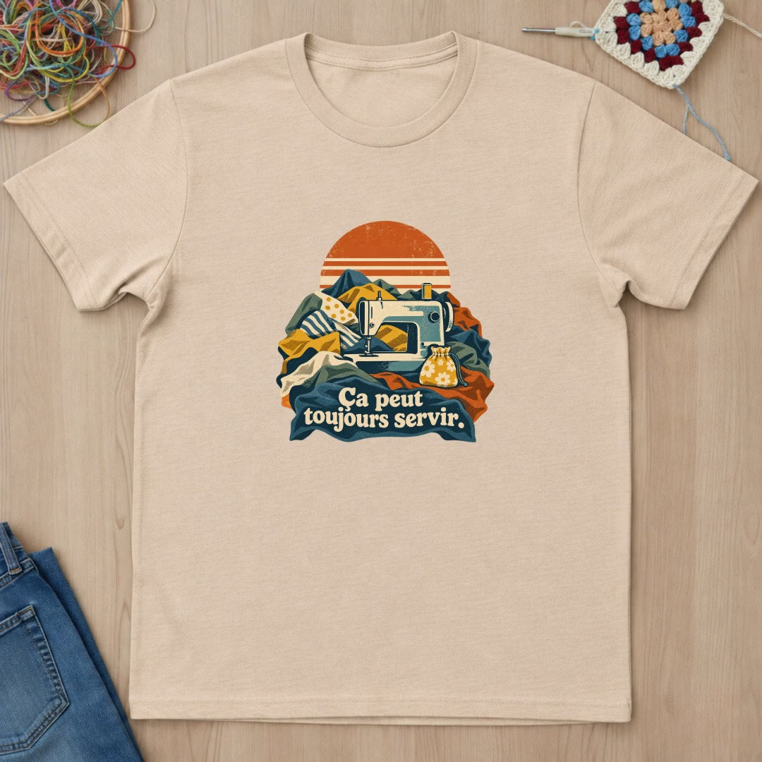 Machine à coudre rétro montagnes de tissu T-Shirt — video
