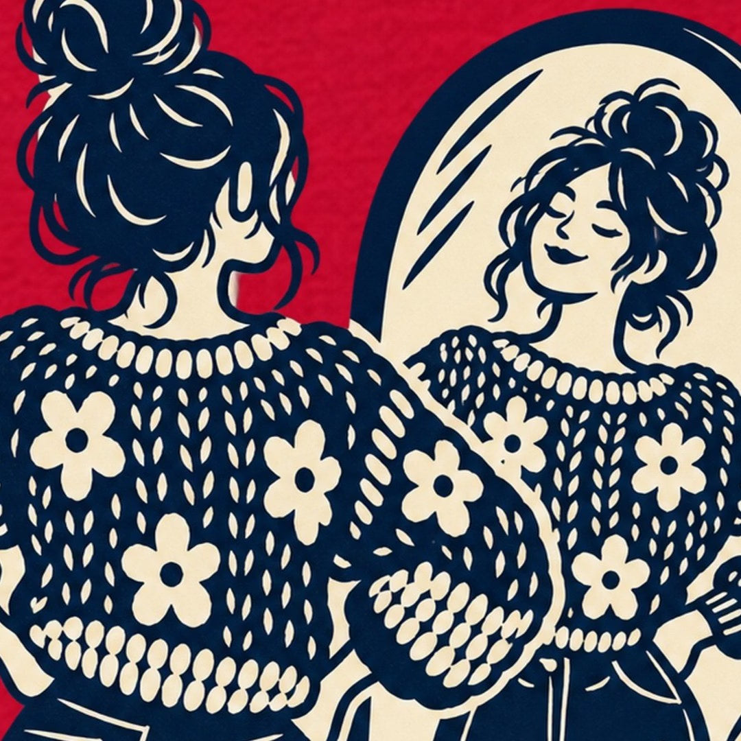 Femme et pull fait main miroir T-Shirt — video