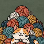 Chat tricoteur et montagnes de laine T-Shirt — video
