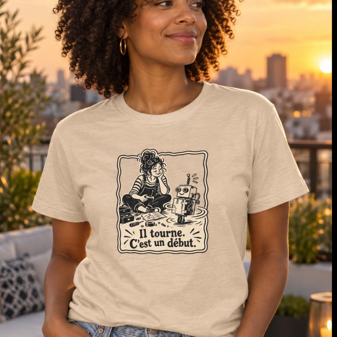 Robot qui tourne, humour maker T-Shirt — video