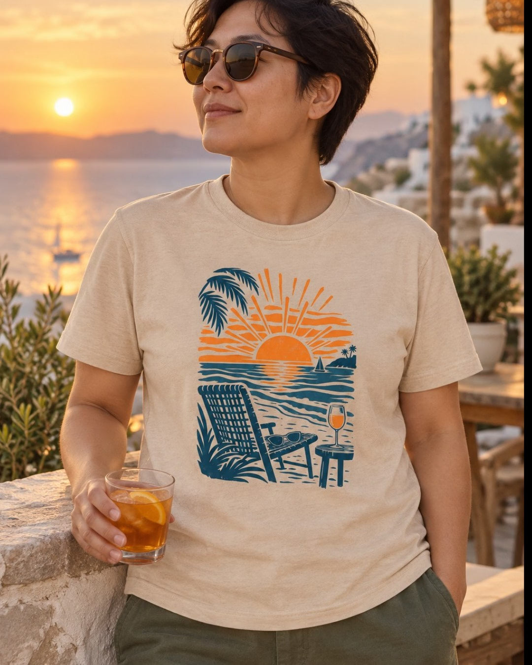 Coucher de soleil au vin T-Shirt — video