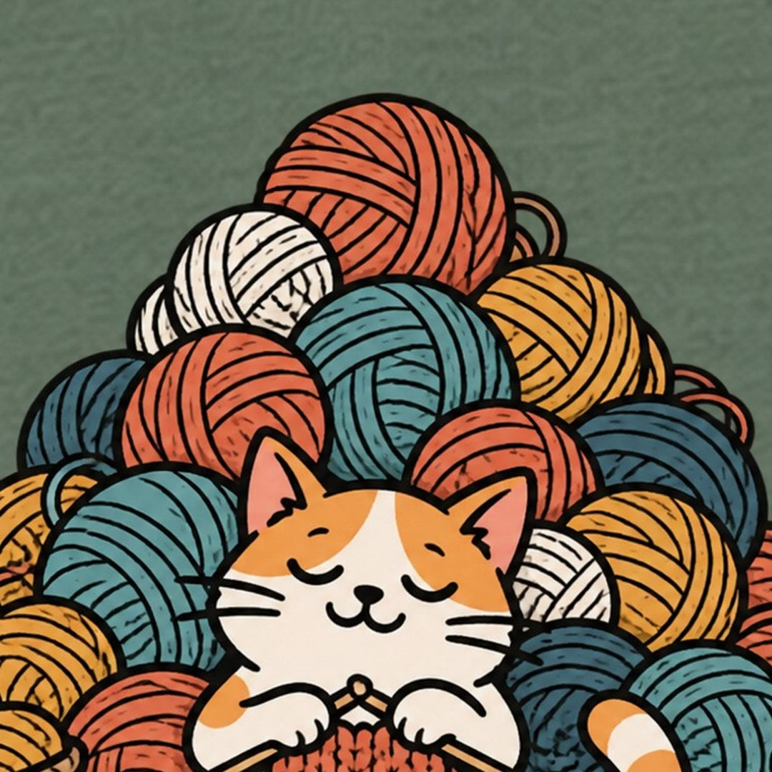 Chat tricoteur et montagnes de laine T-Shirt — video
