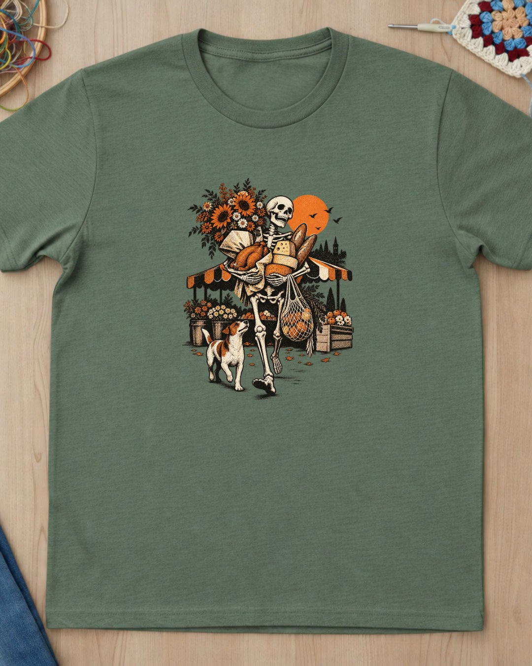 Squelette au marché fleuri T-Shirt — video