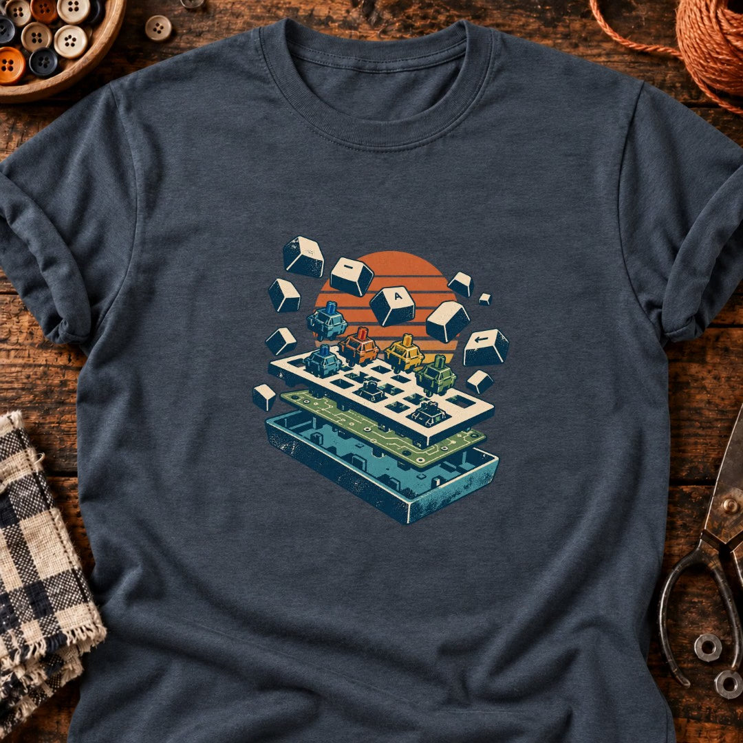 Clavier mécanique explosé vintage T-Shirt — video